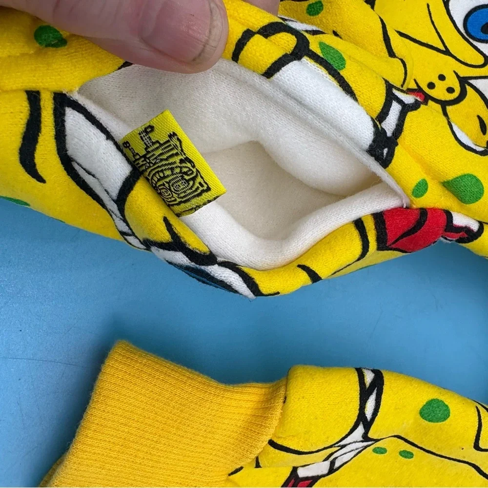 Sponge Bob Squarepants Kids Graphic Full Zip Hoodie Yellow Unisex Size 130